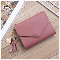 Carteira Feminina OEM Porta-cartões em material sintético com Zíper 12cm Rosa