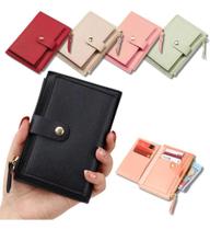 Carteira Feminina Pequena Couro Porta Cartão Moedas Slim Carteira Feminina Pequena Couro Porta Cartão Moedas Slim