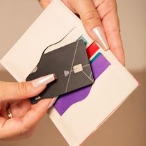 carteira feminina pequena porta cartão com repartição slim básica