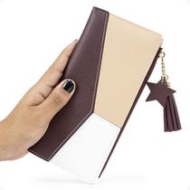Carteira Feminina Porta Cartão Bilhete Grande Muitos Bolsos