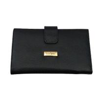 Carteira Feminina Preta Em Couro