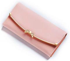 Carteira feminina Woolala fofa bowknot com três dobras, bolsa longa de grande capacidade Carteira feminina Woolala fofa bowknot com três dobras, bolsa longa de grande capacidade