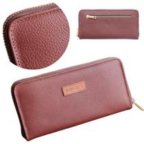 Carteira Feminina Ziper Couro Legítimo Marca Bellvolpe