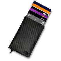 Carteira Fibra Masculina Cartao Rfid Anti Furto Essencial Cor Carbon X