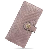 Carteira fina BOSTANTEN feminina de couro com bloqueio de RFID roxa clara