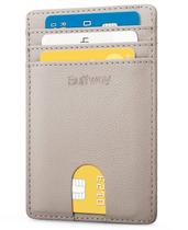 Carteira Fina Buffway Chicago Khaki - Couro com Bloqueio RFID