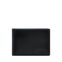 Carteira Fossil Derrick, bolso frontal de couro preto Carteira Fossil Derrick, bolso frontal de couro preto