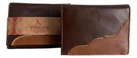 Carteira Frision Western Couro Cor Castor Com Porta Moedas Carteira Frision Western Couro Cor Castor Com Porta Moedas