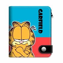 Carteira Garfields Anime Characters Slim Bifold PU em couro PU
