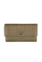 Carteira Glanville Slg Flap Clutch Guess Bege