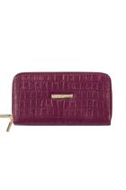 Carteira grande de couro Tinna Feminino Merlot Croco Carteira grande de couro Tinna Feminino Merlot Croco