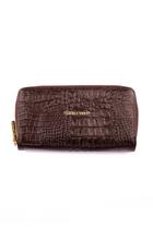 Carteira grande de couro Tinna Feminino Merlot Croco Carteira grande de couro Tinna Feminino Merlot Croco