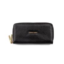 Carteira grande de couro Tinna Feminino Preto liso Carteira grande de couro Tinna Feminino Preto liso