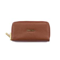 Carteira grande de couro Tinna Feminino Whisky liso