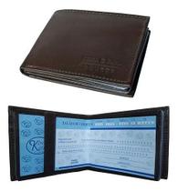 Carteira Grande Em Couro Masculina Porta Cheque Notas Cartoes