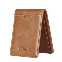 Carteira GUBINTU Mini carteira masculina com couro com bloqueio de RFID