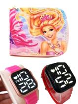 Carteira infantil feminina Barbie , relógio digital a prova d agua smart , sua filha merece