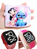 Carteira infantil feminina Stitich, relógio digital a prova d agua smart , sua filha merece