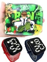 Carteira infantil masculino Ben10 e relógio digital a prova d agua smart , seu filho merece