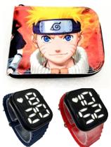 Carteira infantil masculino Naruto e relogio digital a prova d agua smart , seu filho merece