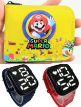 Carteira infantil masculino Super Mario relógio digital smart a prova d agua , seu filho merece.
