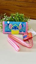 Carteira Infantil Menina Puket Lilo e Stitch Azul Ceu Carteira Infantil Menina Puket Lilo e Stitch Azul Ceu