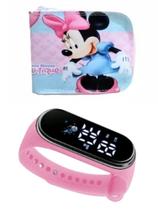 Carteira infantil Minei e relógio digital ou com cronometro e led menina , você merece este presente
