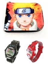 Carteira infantil Naruto para mesada e relógio digital , seu filho merece este presente.