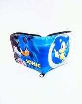 Carteira infantil sonic para as crianças guardar mesada figurinhas cards