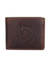 Carteira Karla Hanson de couro com bloqueio de RFID marrom 11x9x2 cm
