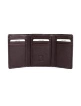 Carteira Karla Hanson de couro com três dobras com bloqueio de RFID 8,5x11x2,5 cm