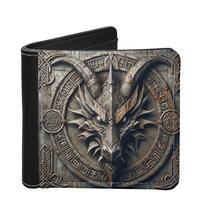 Carteira LED Back Slim Viking Sheep Design em couro para homens Carteira LED Back Slim Viking Sheep Design em couro para homens