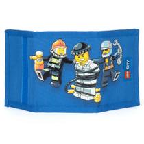 Carteira LEGO City Trifold Kids unissex com bolso para moedas com zíper