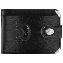 Carteira M1F Preta Fecho Pressão Mitty Collezione 100% Couro