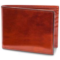 Carteira Masculina Bosca Tradicional Bifold em Couro Italiano Cognac