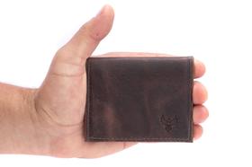 Carteira Masculina café 100% Couro fóssil Modelo L Sem plástico otimo presente