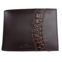 Carteira Masculina Com Porta Cheque Couro Det Marron/preto Carteira Masculina Com Porta Cheque Couro Det Marron/preto