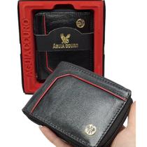 Carteira Masculina Couro 100% Legítimo com Zíper Caixa Presente Carteira Masculina Couro 100% Legítimo com Zíper Caixa Presente