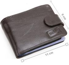Carteira Masculina Couro com Fecho Porta Moedas