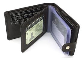 Carteira Masculina Couro com porta cartões cédulas rg cnh moedas - Kartmen Carteira Masculina Couro com porta cartões cédulas rg cnh moedas - Kartmen