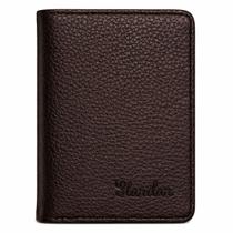 Carteira masculina couro elegante porta cartão documentos