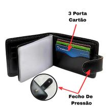 Carteira Masculina Couro Legitimo Premium Com Fecho Completo com porta cartão