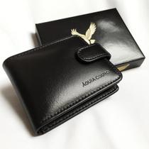Carteira Masculina Couro Legitimo Premium Com Fecho Completo com porta cartão