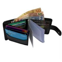 Carteira Masculina Couro Premium Com Fecho Completo com porta cartão e moedas