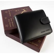 Carteira Masculina Couro Premium Com Fecho Completo homem