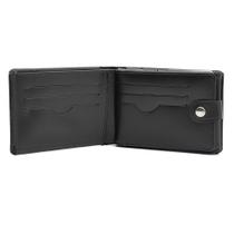 Carteira Masculina Couro Preta Porta Documento Porta Cheque