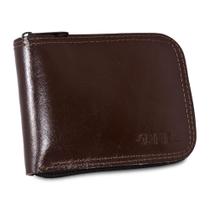carteira masculina couro ziper grande cartao nota