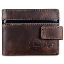 Carteira Masculina De Couro Antifurto Bloqueio RFID RG CNH Carteira Masculina De Couro Antifurto Bloqueio RFID RG CNH