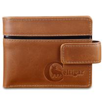 Carteira Masculina De Couro Antifurto Bloqueio RFID RG CNH