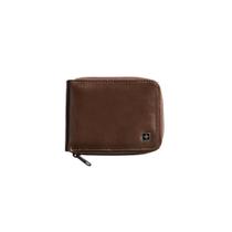 Carteira Masculina de Couro com zíper Suissewin Café Carteira Masculina de Couro com zíper Suissewin Café